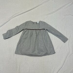 EDGEHILL COLLECTION Gray Navy Polka Dot Long Sleeve Dress 4T